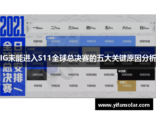 IG未能进入S11全球总决赛的五大关键原因分析